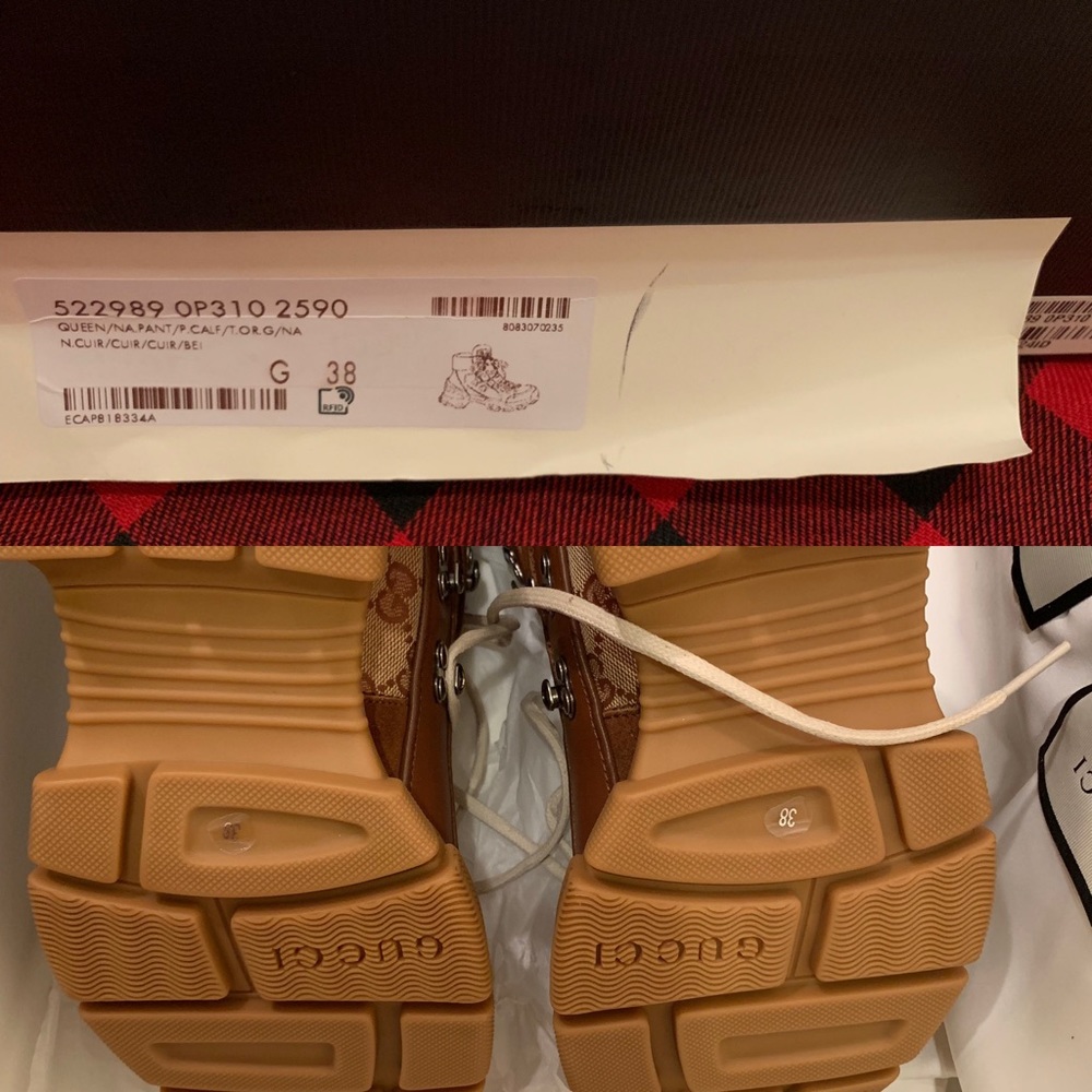 GUCCI Flashtrek GG high-top sneaker NWBox Size 38 - Picture 7 of 8